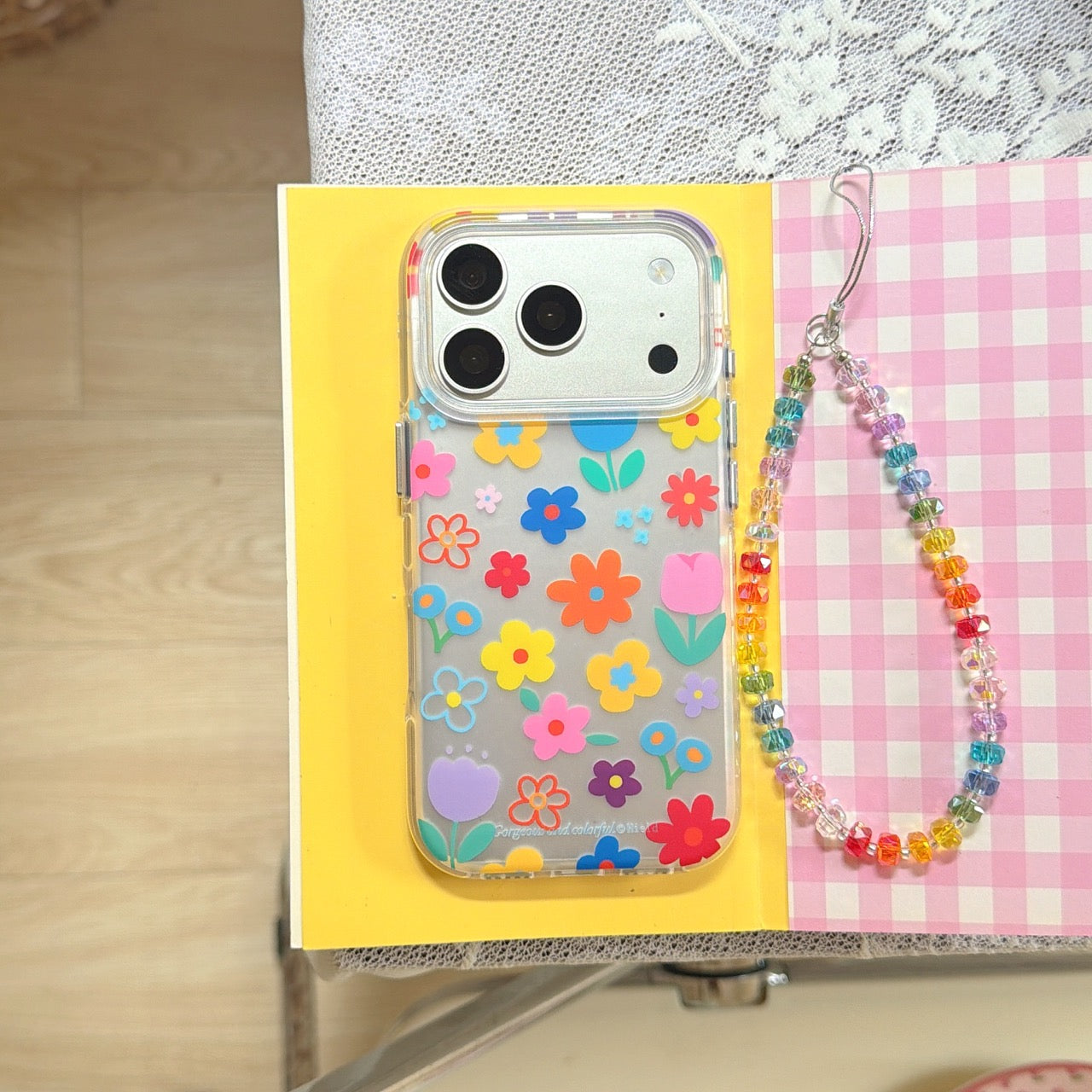Metallic Silver Floral iPhone Case | Y2K Chrome Aesthetic