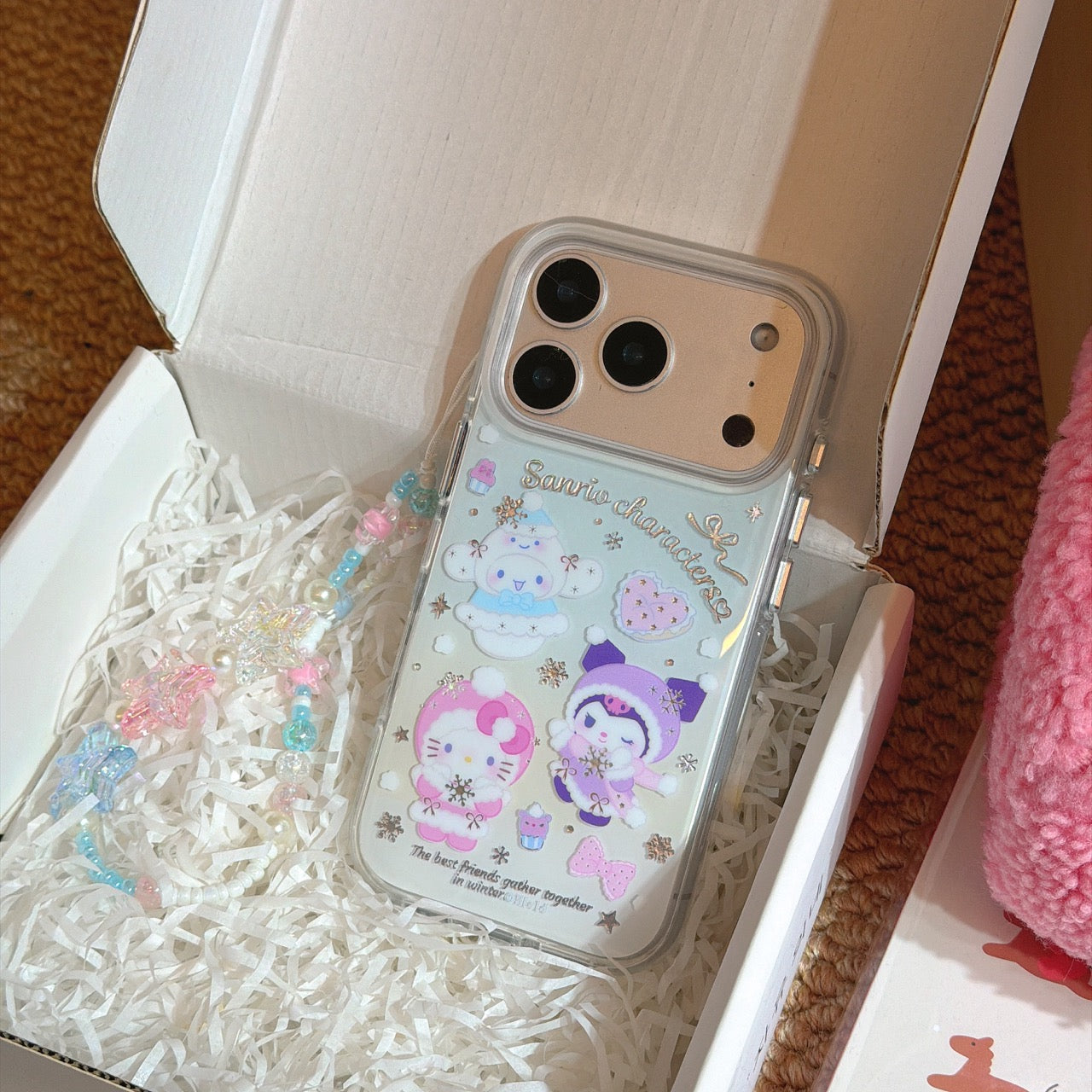 Winter Silver Snowflake Sanrio Gold-Plated Phone Case
