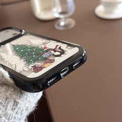 Christmas Black Kitten Round Edge Phone Case