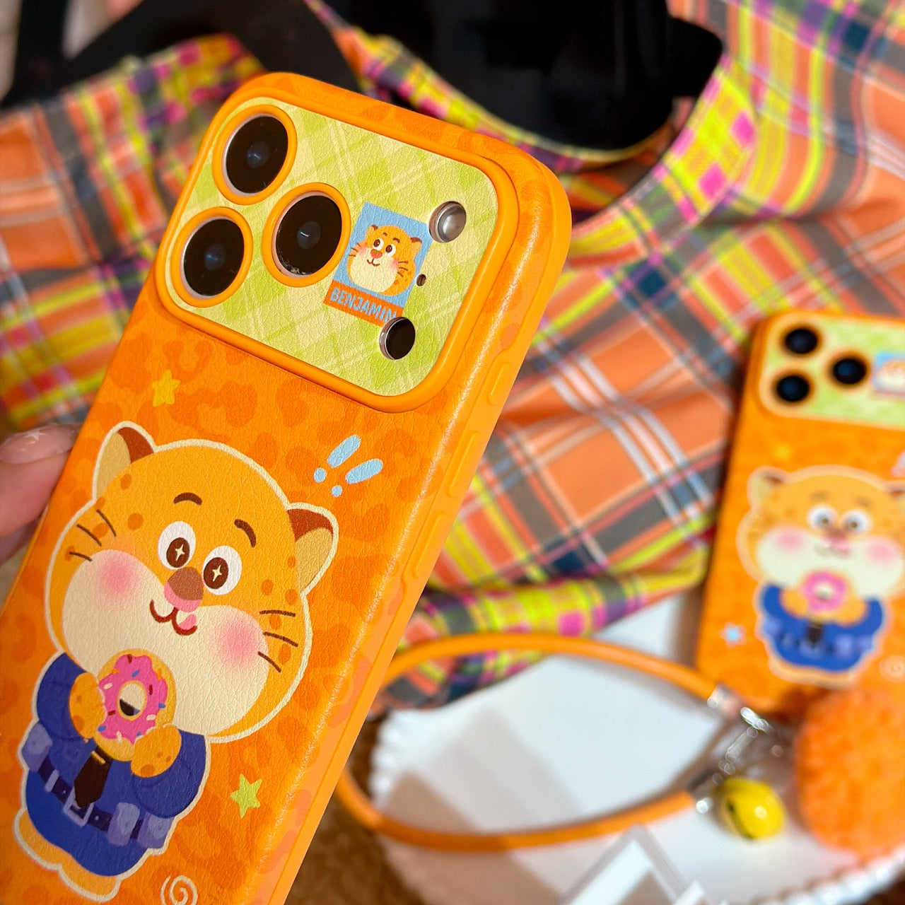 Police officer Leopard eating a donut phone case