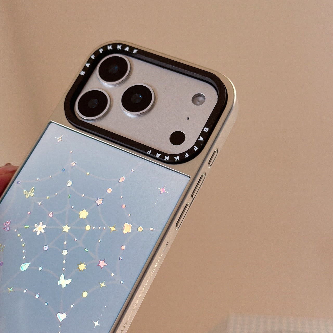 Colored gemstone spider web electroplated edge epoxy phone case