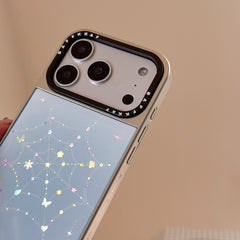 Colored gemstone spider web electroplated edge epoxy phone case