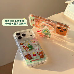 Rilakkuma Christmas Magnetic Round Edge Airbag Phone Case