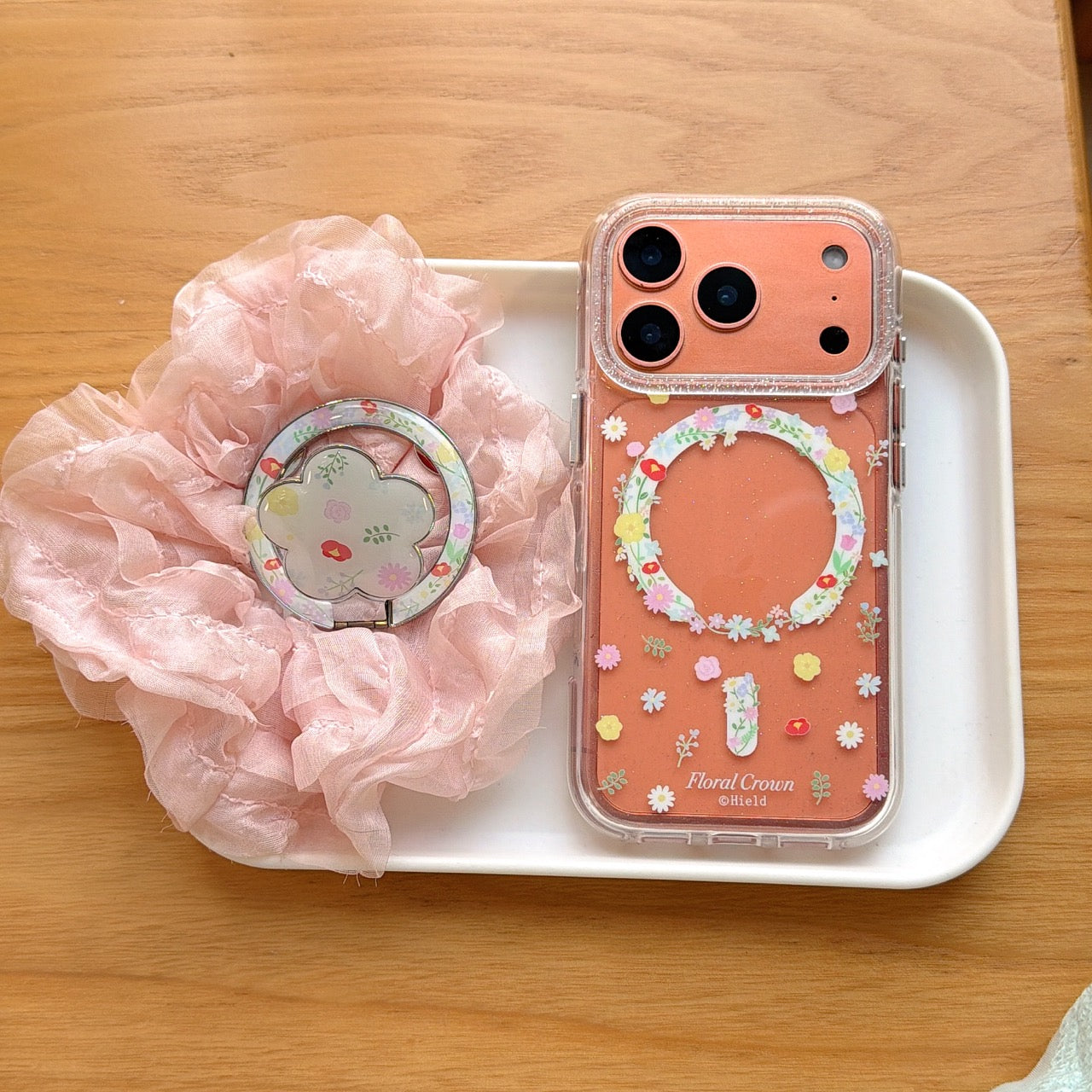 Magnetic Spring Floral Wreath iPhone Case | Romantic Botanical Cover