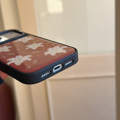 Woody Lily Pearl Gold-plated Black Edge Phone Case
