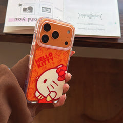 Orange-toned Kitty side profile rounded airbag phone case