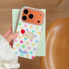 Colorful Floral Red Nose Elephant iPhone Case | Kawaii Animal Art