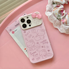 Foundation Music Symbols Apple Hello Kitty Large Window Leather Phone Case