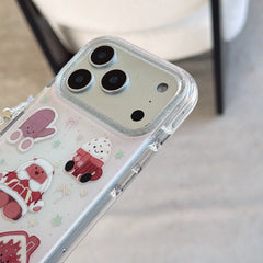 Pinkish-brown winter jellycat gold-plated rounded edge phone case