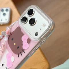 Bold Pink & Black Kitty iPhone Case | Retro Kawaii Graphic Cover
