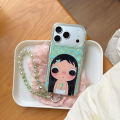 Minimalist Blue Floral Jade iPhone Case | Fresh Aesthetic Cover