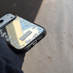 Edge trim with bow and star pattern, mirrored round edge phone case