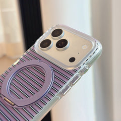 Funda moderna de rayas moradas y azules para iPhone | Serie con soporte de 360°