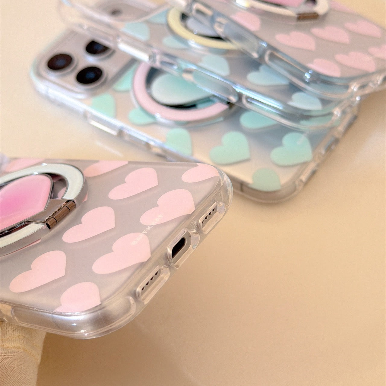 Magnetic Colorful Hearts iPhone Case | Cute Patterned Aesthetic
