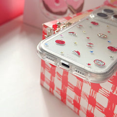 Colorful star pattern multiple Apple logo round-edge iPhone case