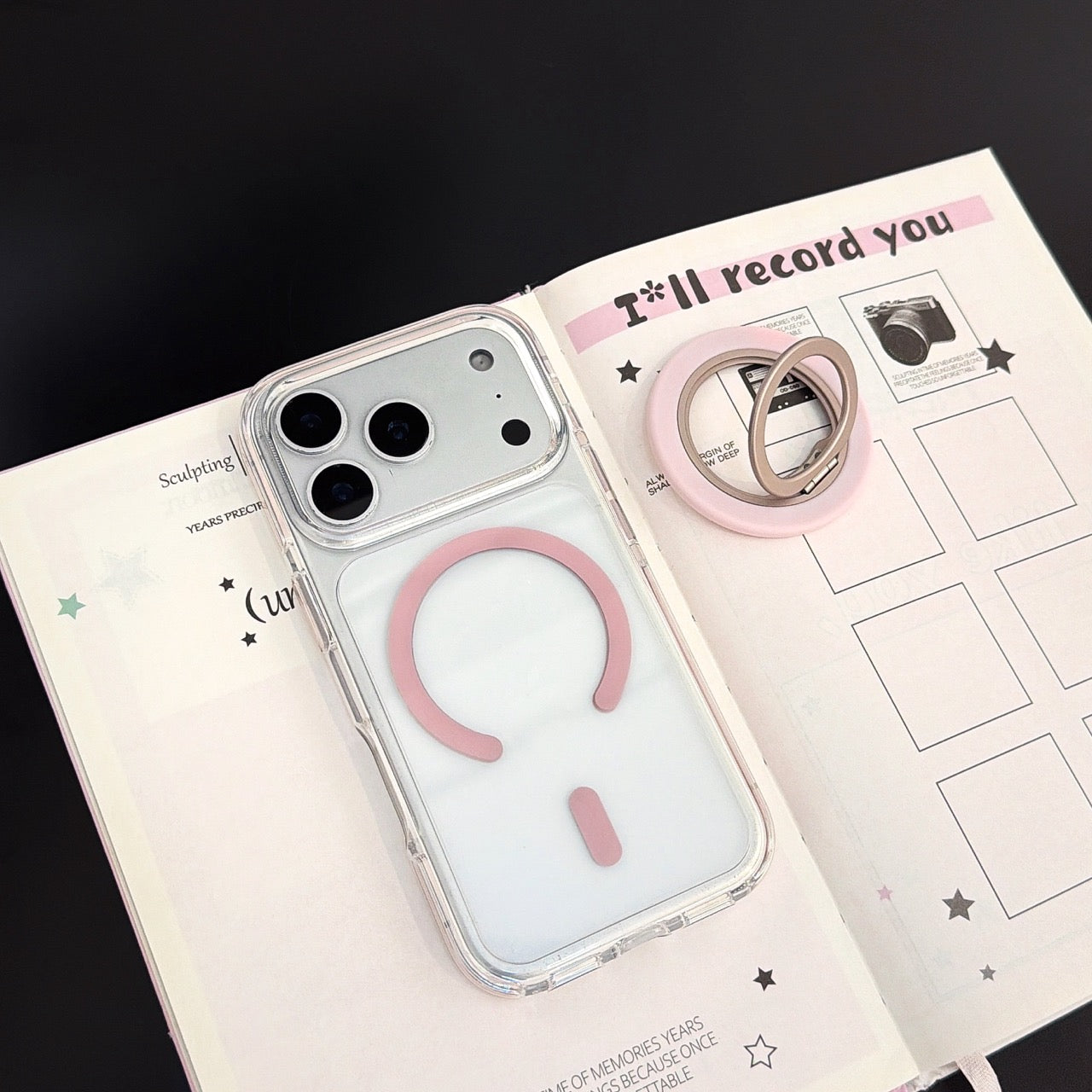 5-color magnetic + small circle 360 magnetic stand phone case