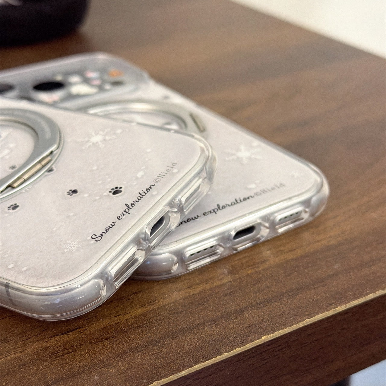 Winter Snowflake Black Cat and White Dog Phone Case