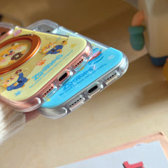 Leopard Officer/Gary Stand Round Edge Airbag Phone Case