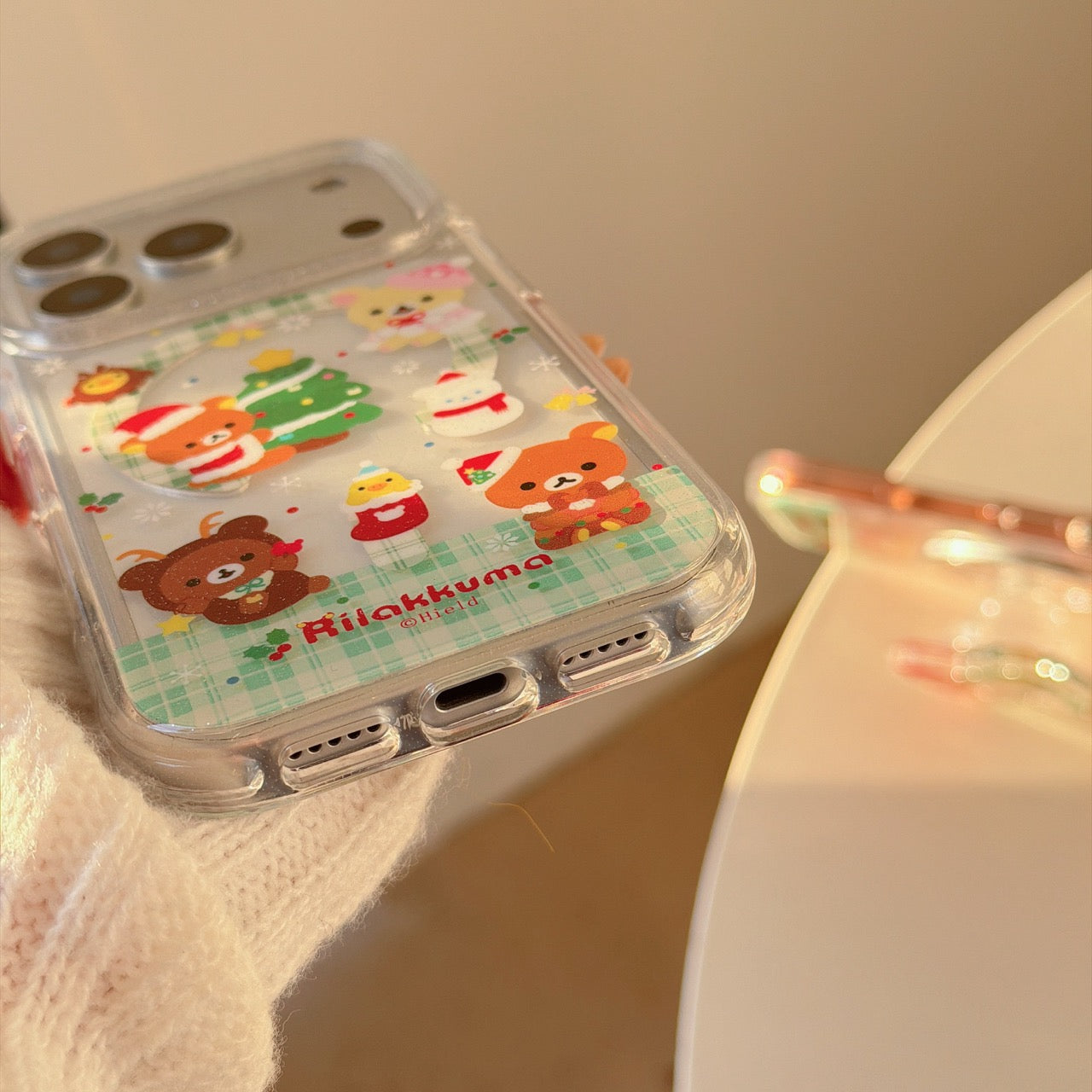 Rilakkuma Christmas Magnetic Round Edge Airbag Phone Case