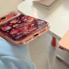 Brown plush red apple dachshund puppy anti-drop phone case