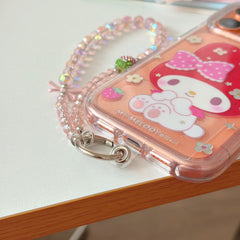 Iridescent Flower Strawberry My Melody Phone Case for iPhone 13-17 Pro Max