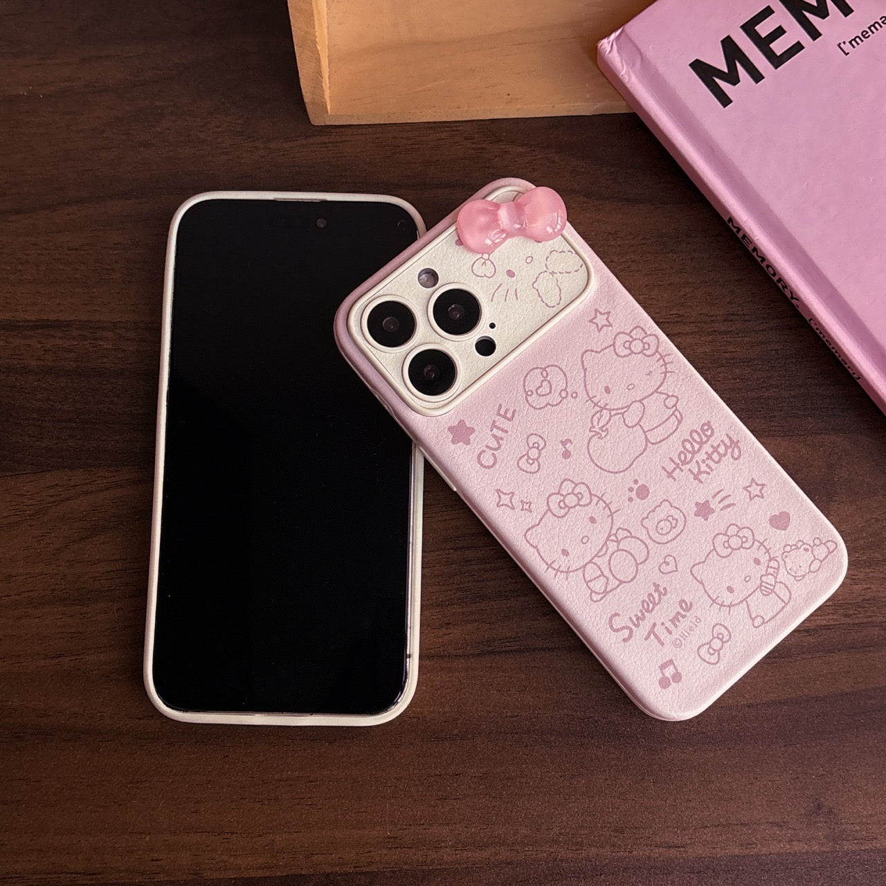 Foundation Music Symbols Apple Hello Kitty Large Window Leather Phone Case