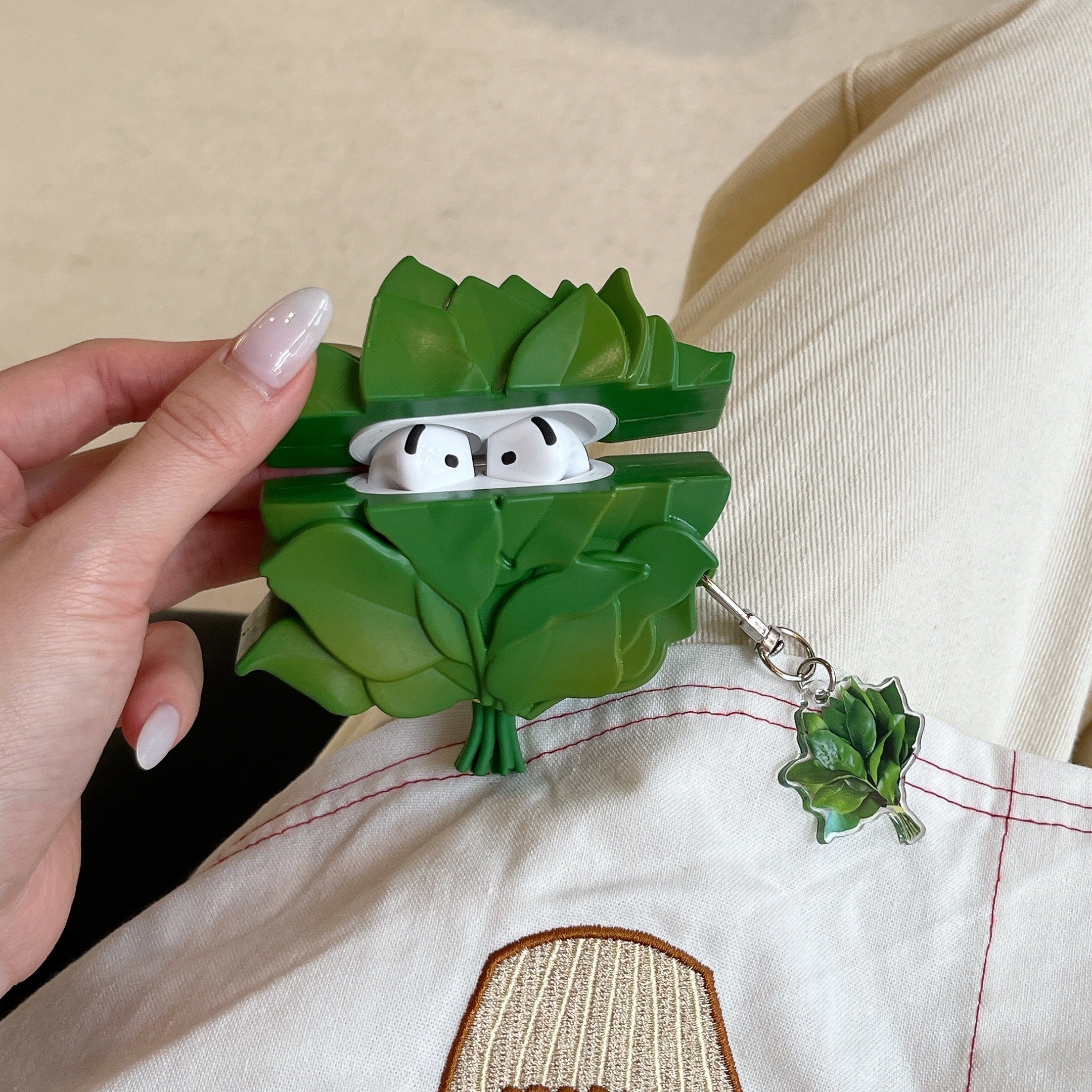 Silicone grapefruit leaf silicone earphone cover