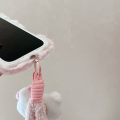 Cartoon plush Kitty phone case with lanyard