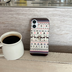 Fair Isle quicksand deer magnetic phone case