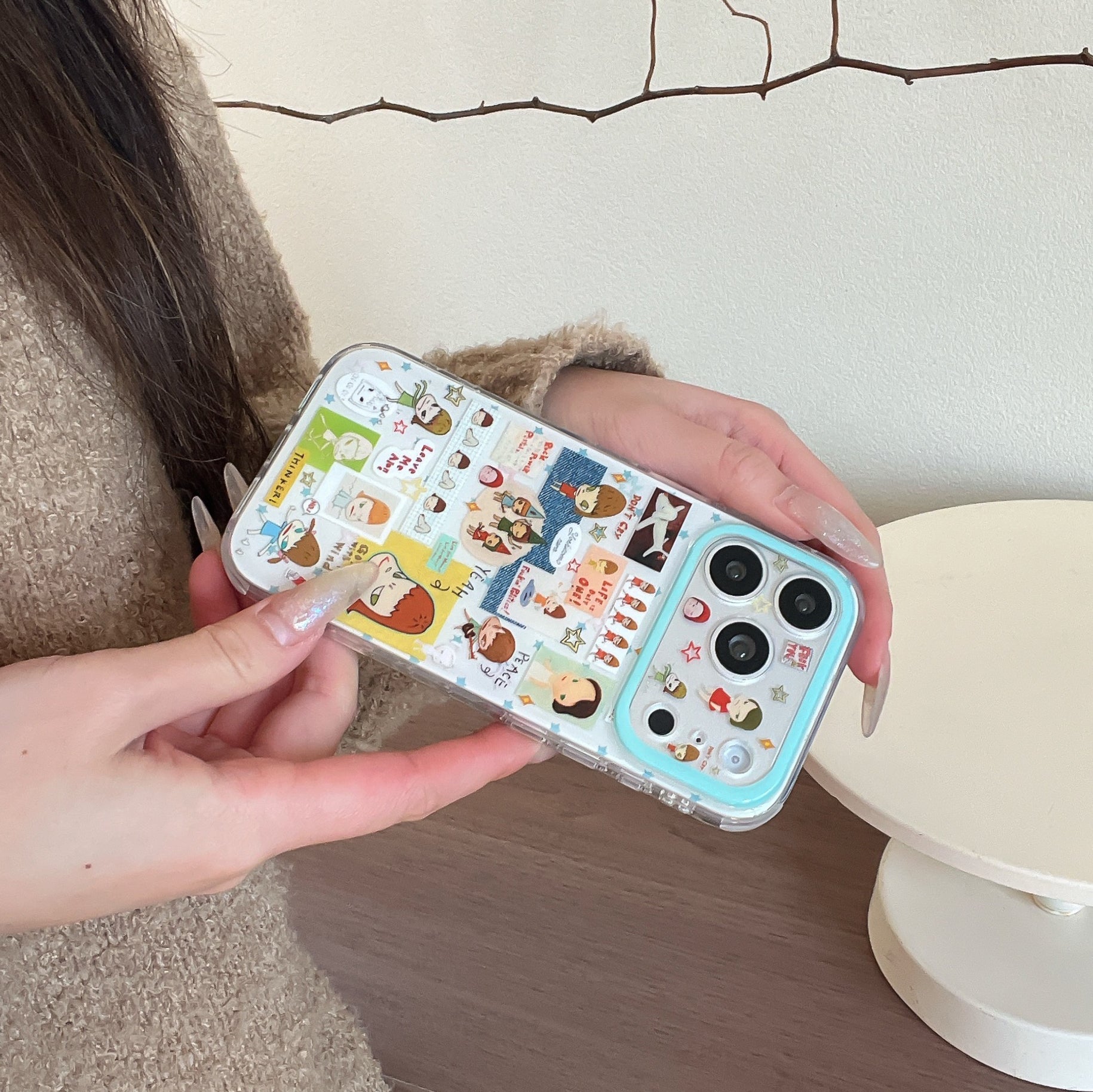 Mint Green Star Yoshitomo Nara Phone Case for iPhone 13-17 Pro Max - ArtCase