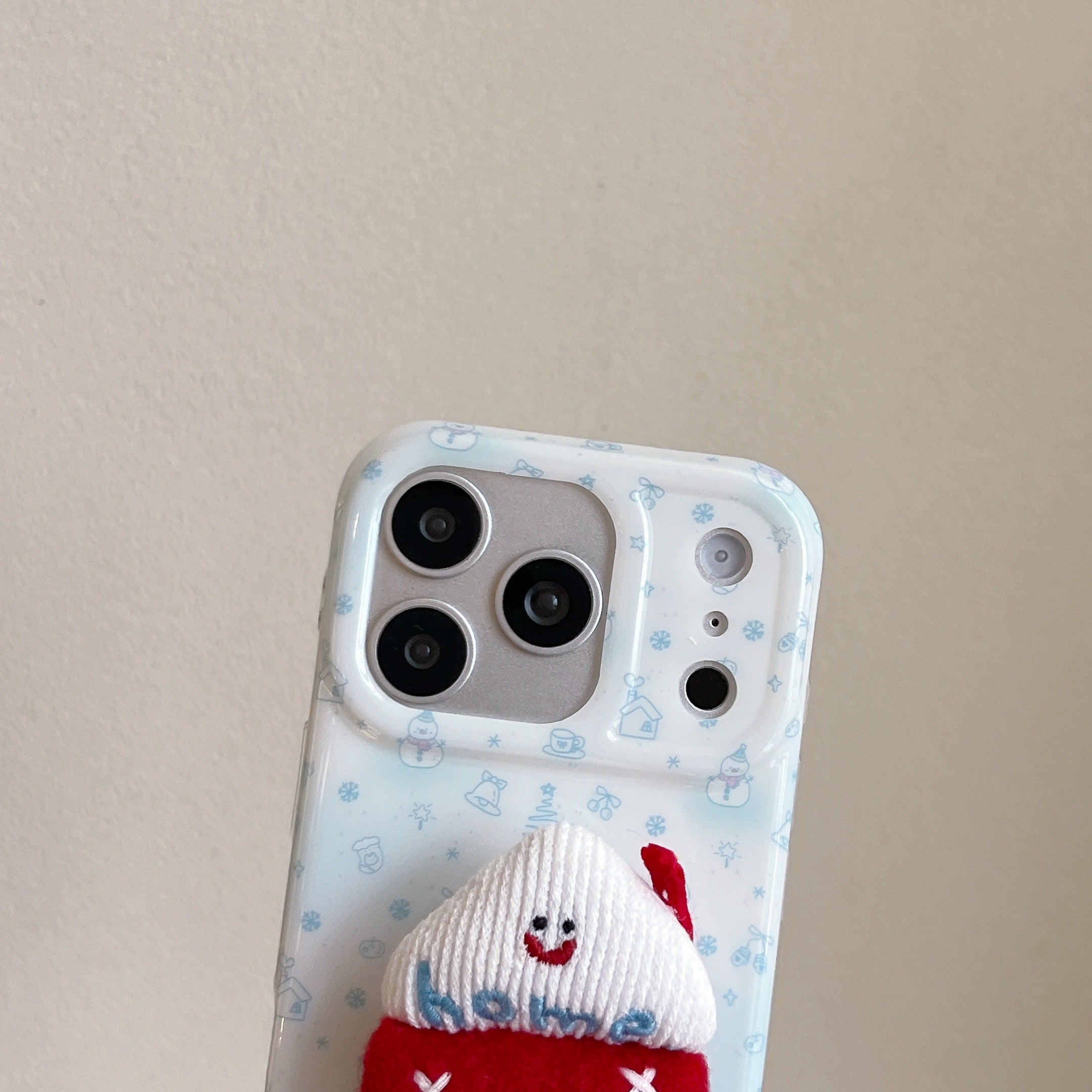 Blue-tinted winter snowman house phone case