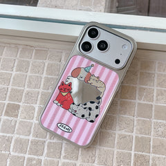 Aesthetic Animal Curly Border Case: Shockproof Wavy Frame Series for iPhone 13-17 Series | Kawaii Tech Accessory