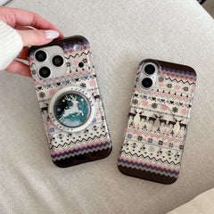 Fair Isle quicksand deer magnetic phone case