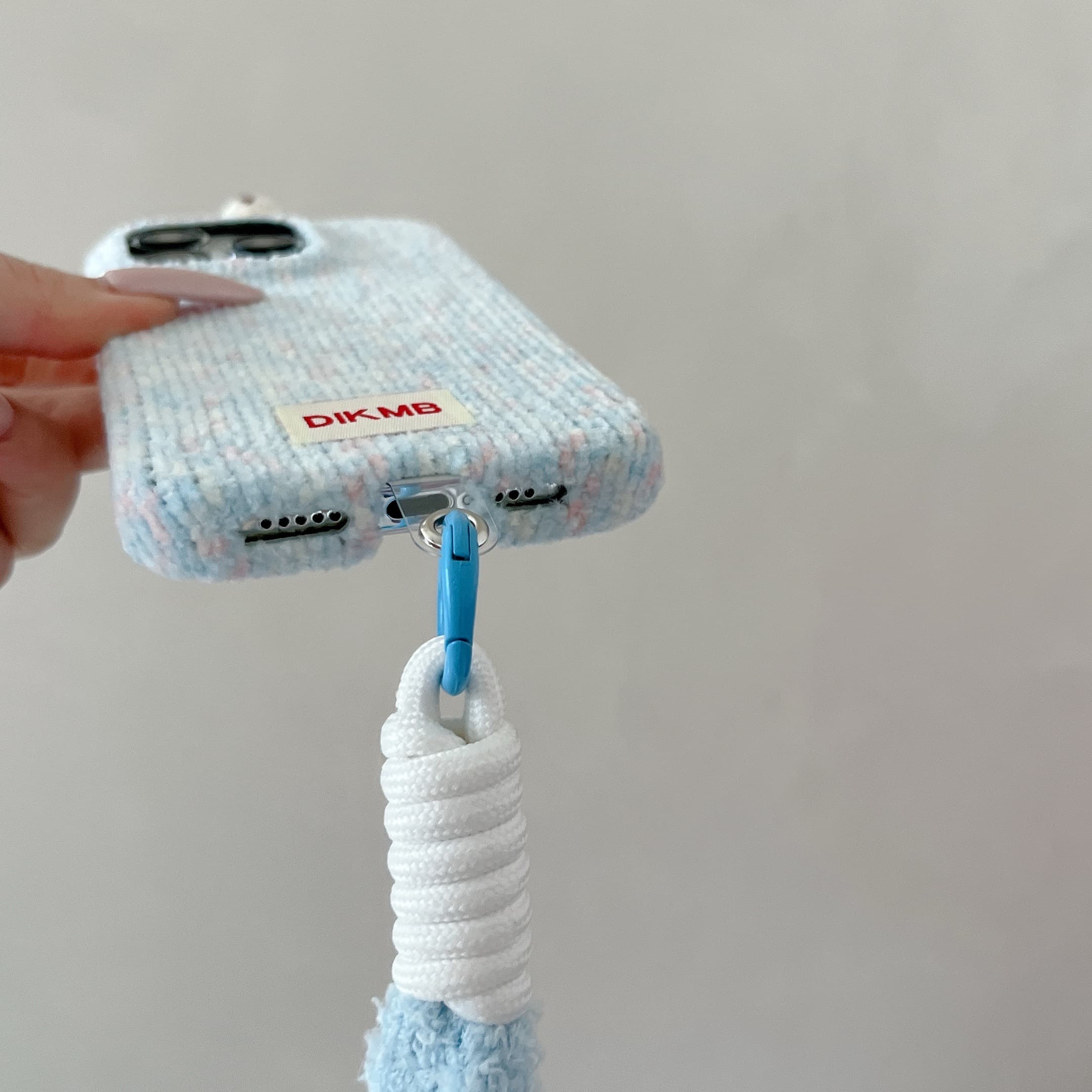 Two-tone corduroy bear and rabbit head phone case