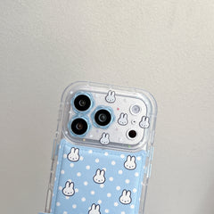 Blue and white polka dot Miffy rabbit phone case