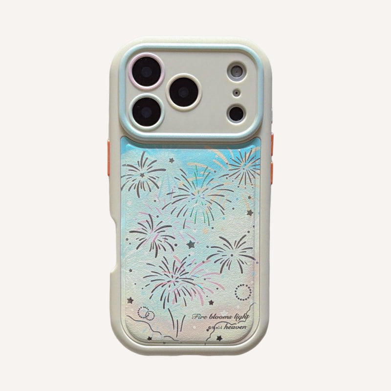 Sparkling Fireworks Textured Leather Phone Case for iPhone 17 Pro