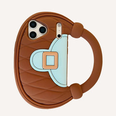 Diamond pattern handbag style silicone phone case for Apple iPhones