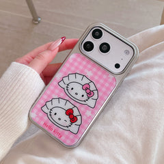 3D Dumpling Kitty Soft Case: Shockproof Puffy Protective Series for iPhone 13-17 Series | Kawaii Aesthetic Design