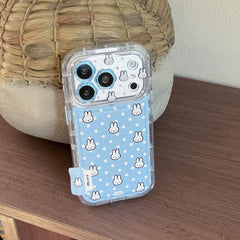 Blue and white polka dot Miffy rabbit phone case