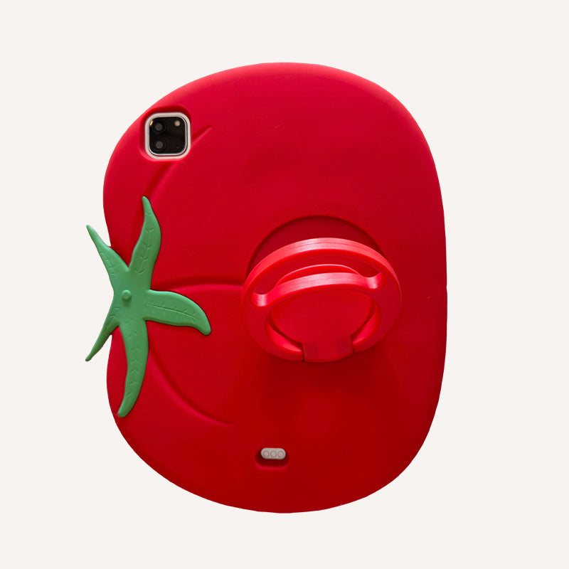 Tomato-shaped silicone rotating stand protective case for iPad