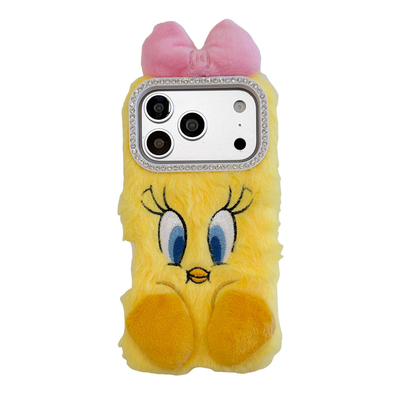 Yellow plush Tweety Bird phone case