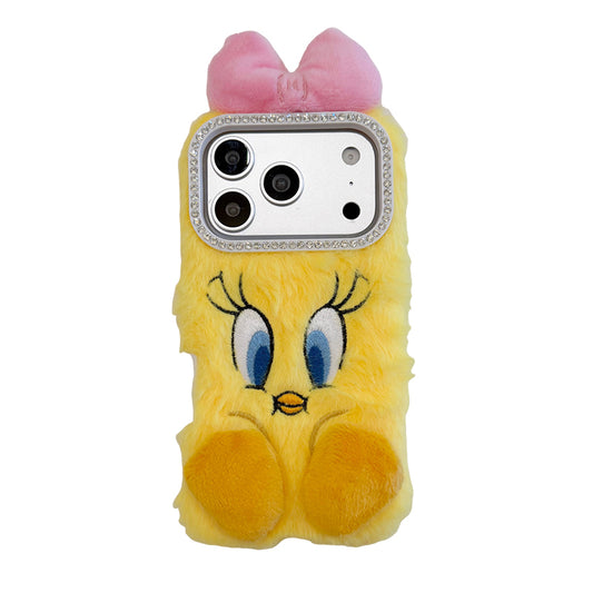Yellow plush Tweety Bird phone case