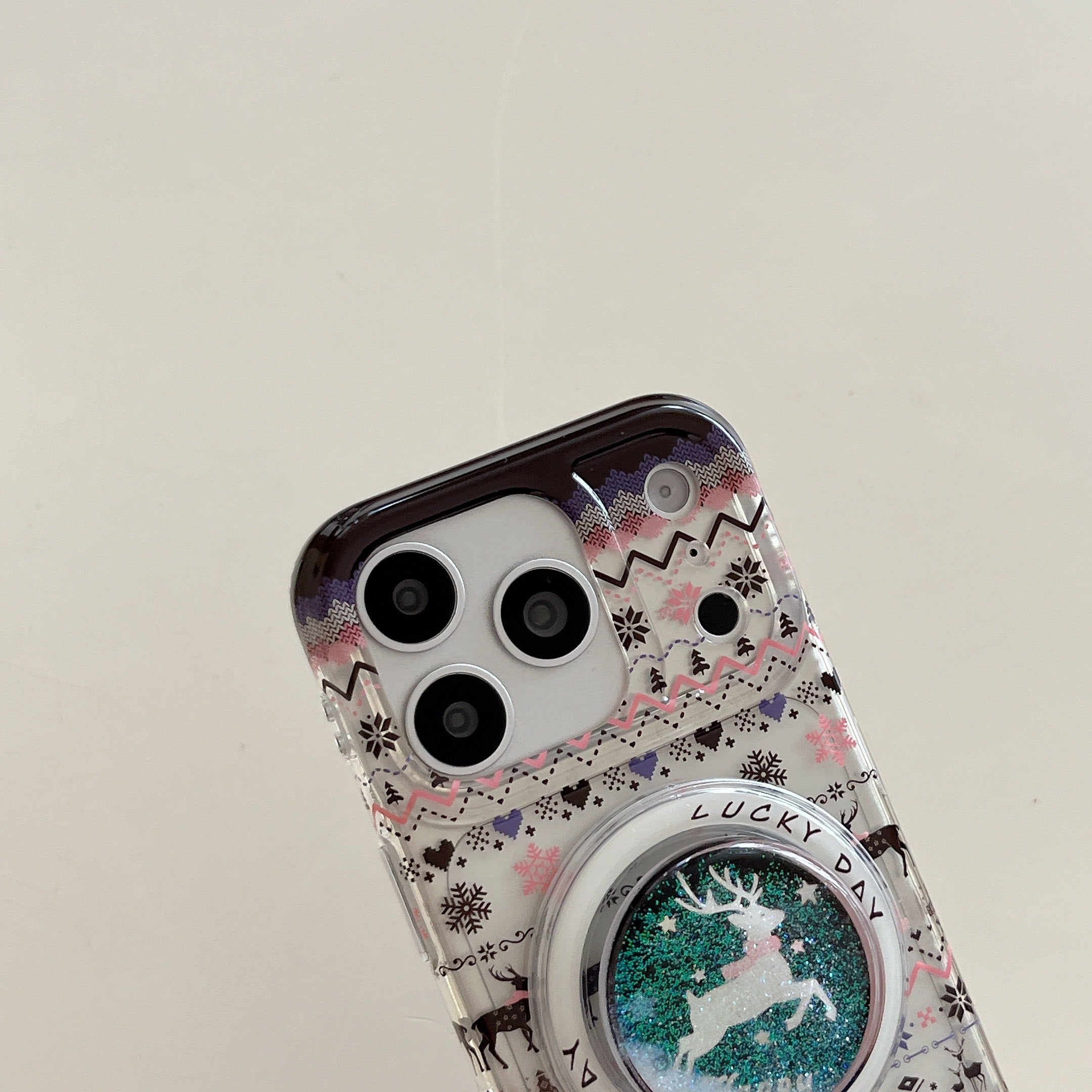 Fair Isle quicksand deer magnetic phone case