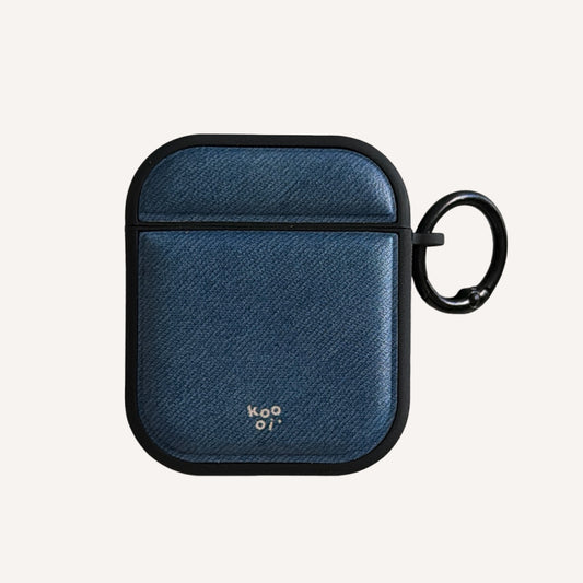 Denim Blue Magnetic Leather AirPods Case