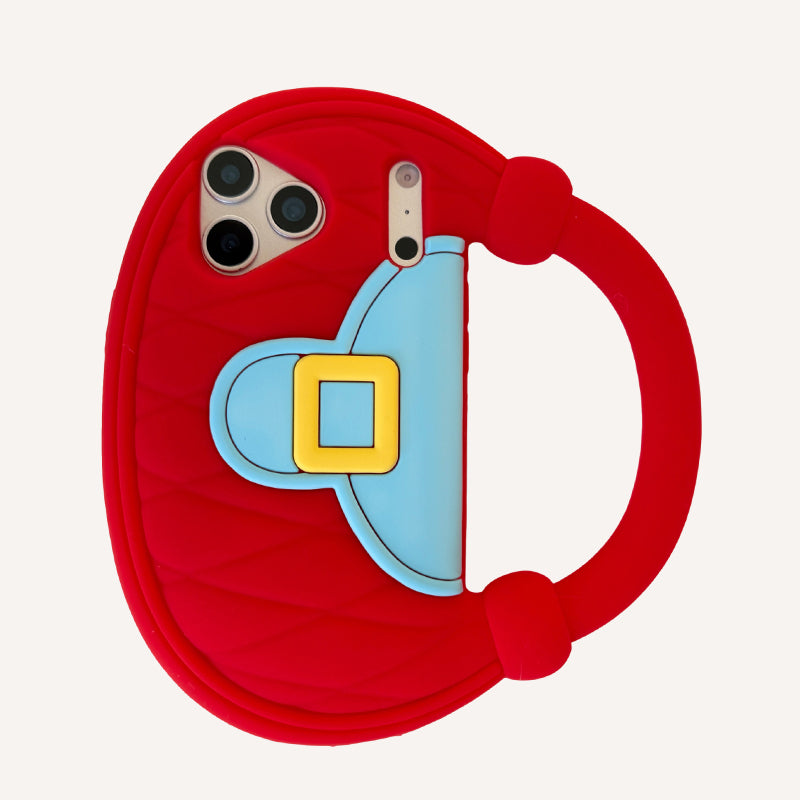 Diamond pattern handbag style silicone phone case for Apple iPhones