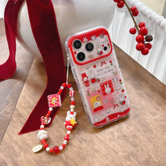 Strawberry Miffy Phone Case for iPhone 13-17 Pro Max