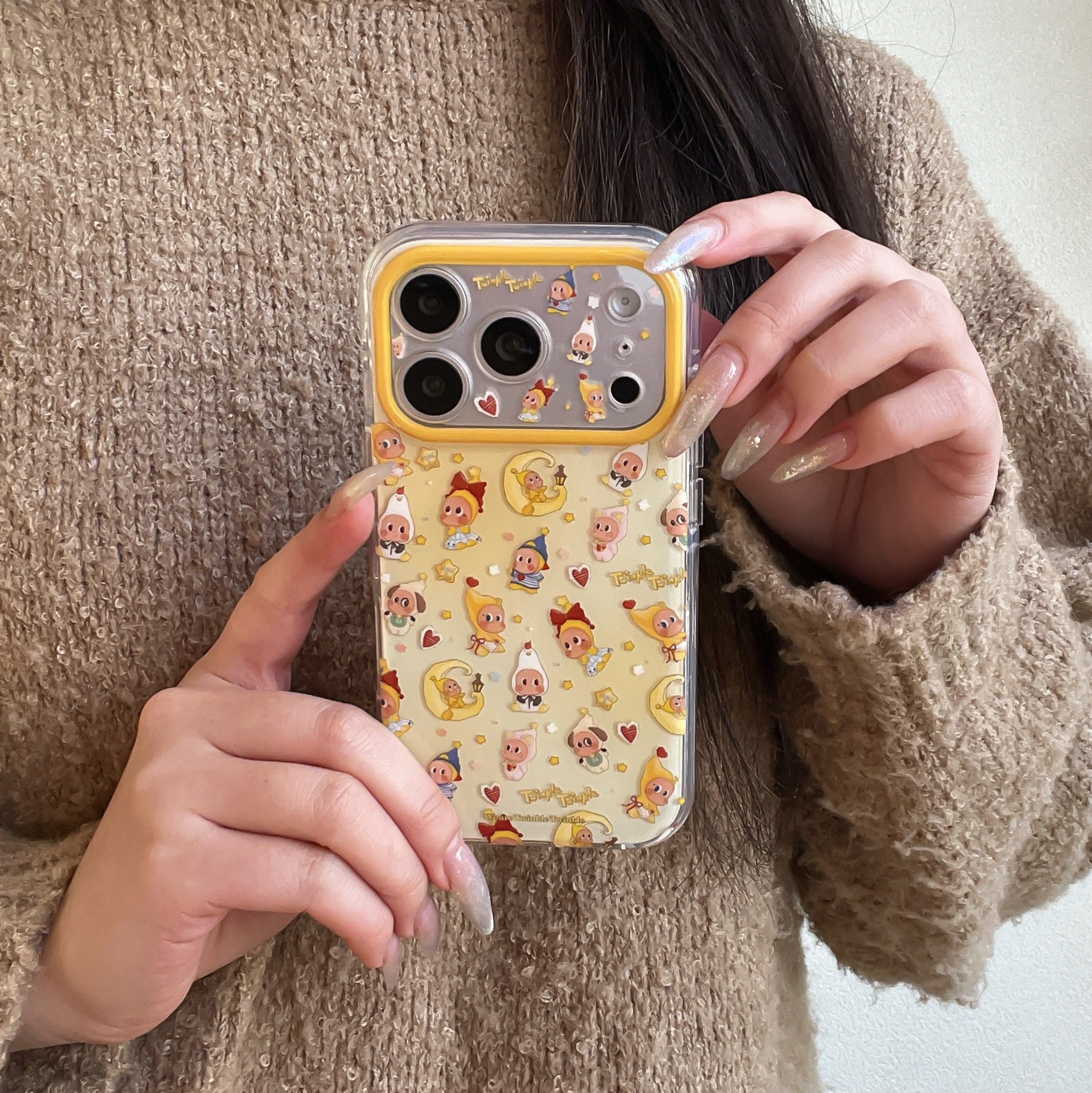 Yellow Gradient Twinkle Phone Case for iPhone 15-17 Pro Max - Full-Screen Protection - Playfulcase