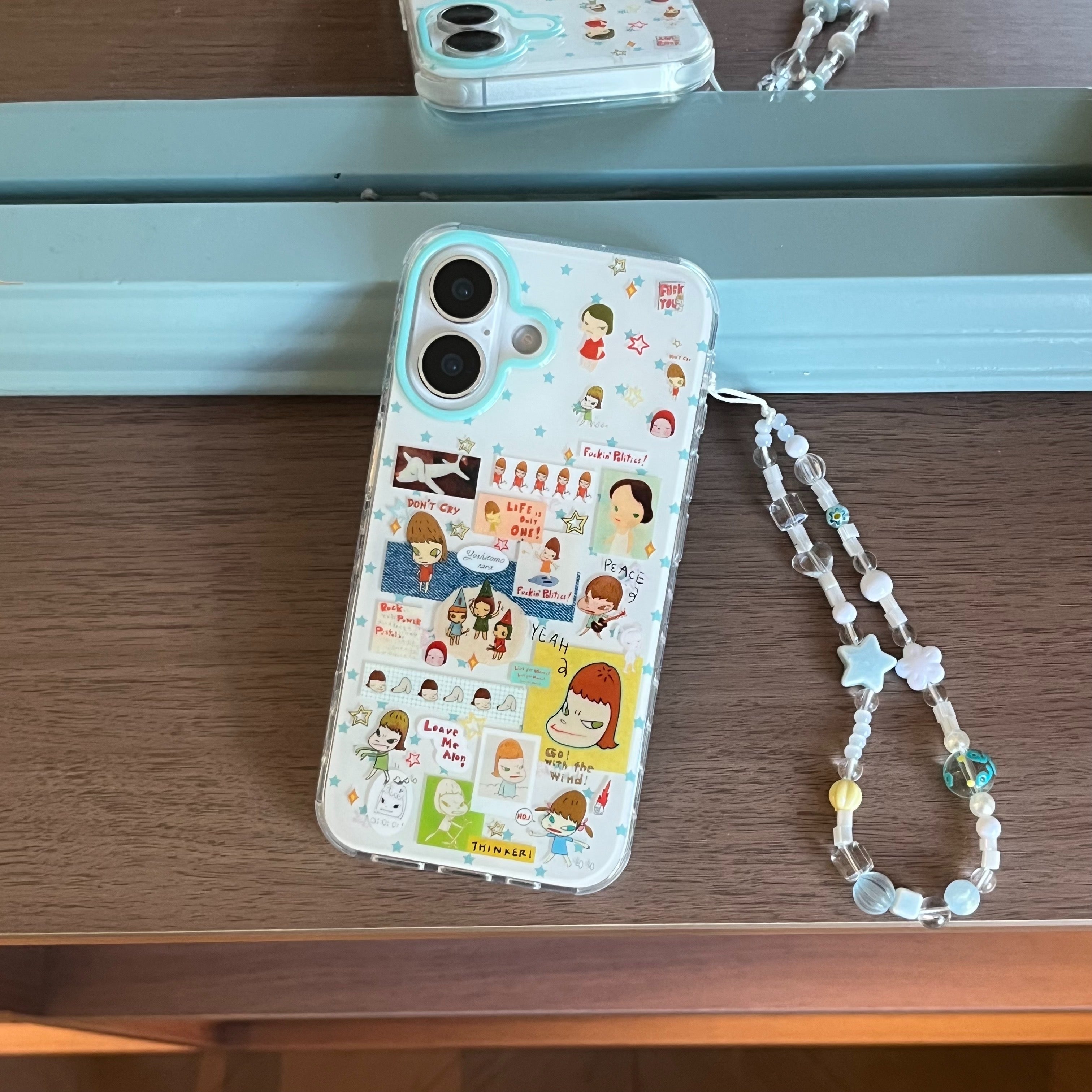 Mint Green Star Yoshitomo Nara Phone Case for iPhone 13-17 Pro Max - ArtCase