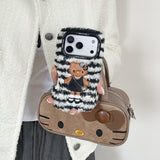 Load image into Gallery viewer, Winter plush kitty phone case