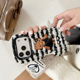 Load image into Gallery viewer, Winter plush kitty phone case